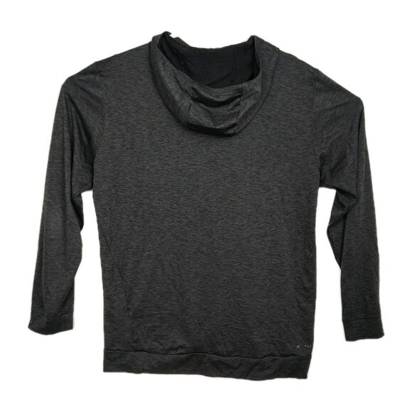 Nike Dri-Fit Light Hoodie Sweatshirt Men's L Charcoal Gray Hooded Long Sleeves - Picture 2 of 10
